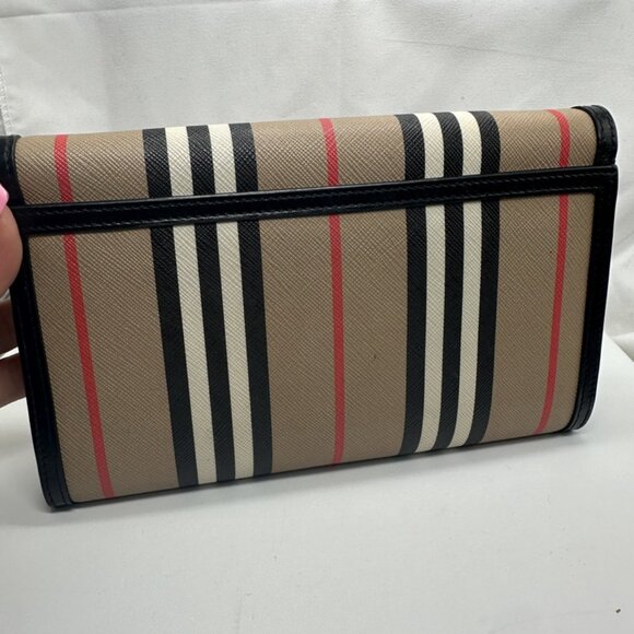 Burberry E-Canvas Icon Stripe Hannah Wallet Archive Beige - Picture 2 of 8